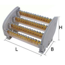 4K-25 197 x 80 x 85 mm (7 x 12 mm Kesit ) 25 lik Kablo Kesitli 4 Kutuplu Dağıtıcı Ünitesi