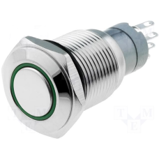 LAS2-GQF-11ZE 16 mm Metal LED'li IP67 Düz Kalıcı Buton 